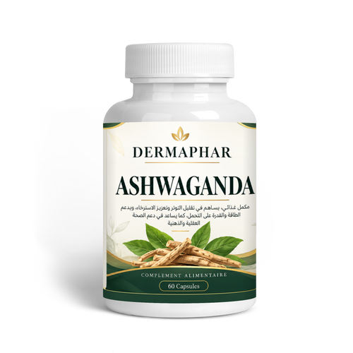 DERMAPHAR Ashwagandha 500 mg — vue de face, flacon 60 capsules