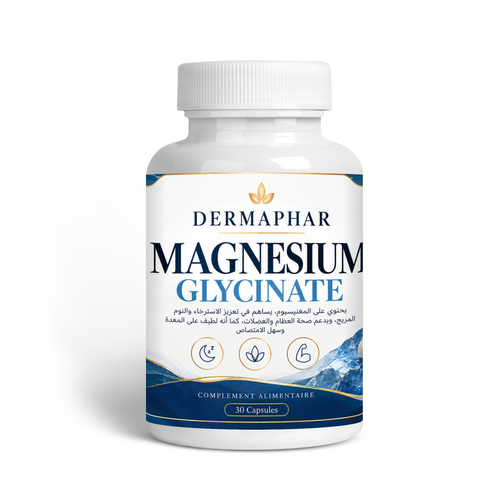 DERMAPHAR Magnesium Glycinate 500 mg — vue de face, flacon 30 capsules